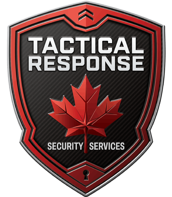 Red, White & Black badge for Tactical Response Security in Toronto Logo
